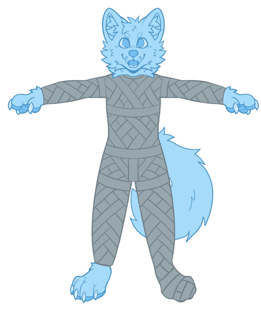 Torso, arms, wrists, legs, and left foot fully covered in duct tape in T-pose